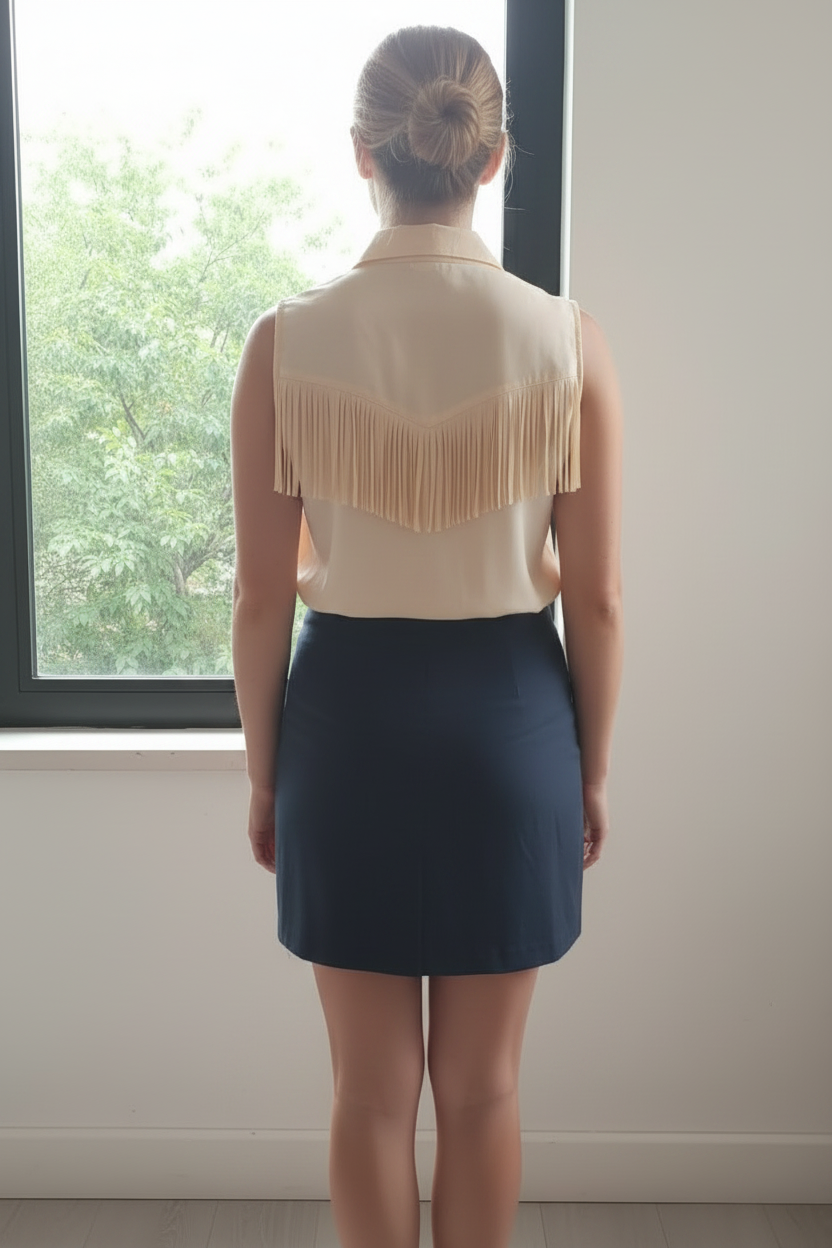 Blusa a Frange in Seta Organica
