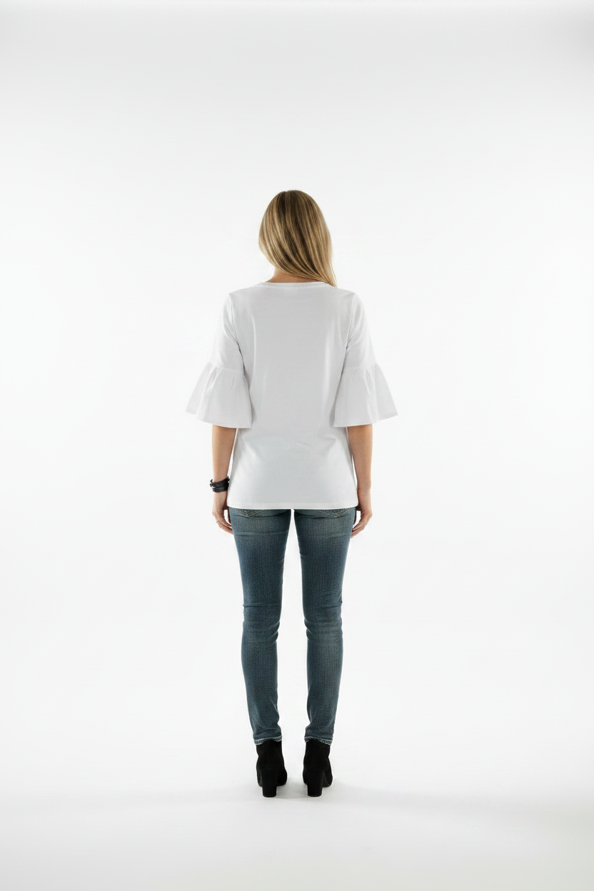 Bluse a Sbuffo in Puro Cotone Create a Mano