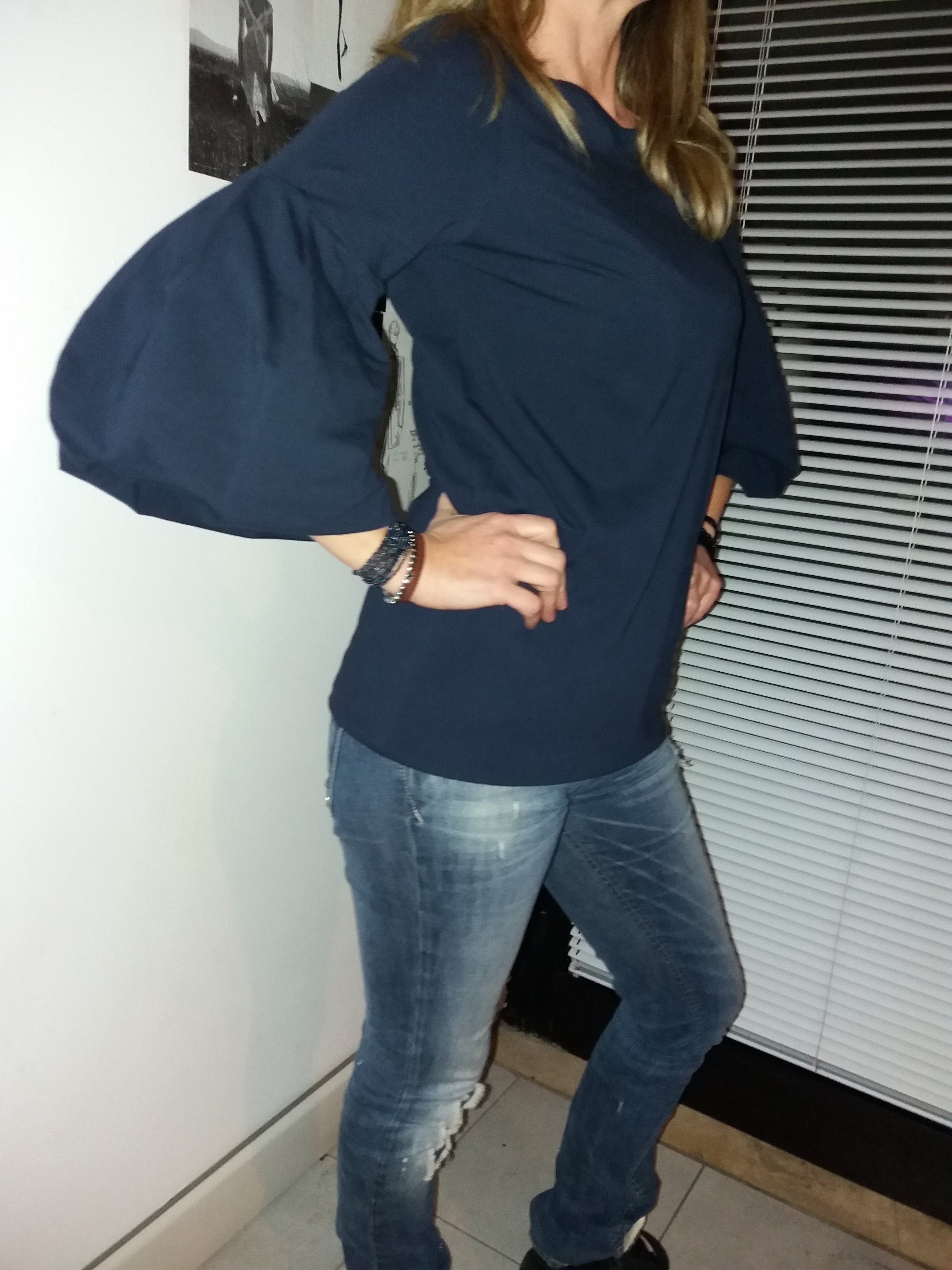 Bluse a Sbuffo in Puro Cotone Create a Mano