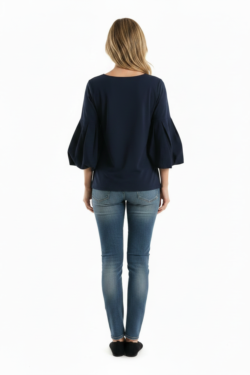 Bluse a Sbuffo in Puro Cotone Create a Mano