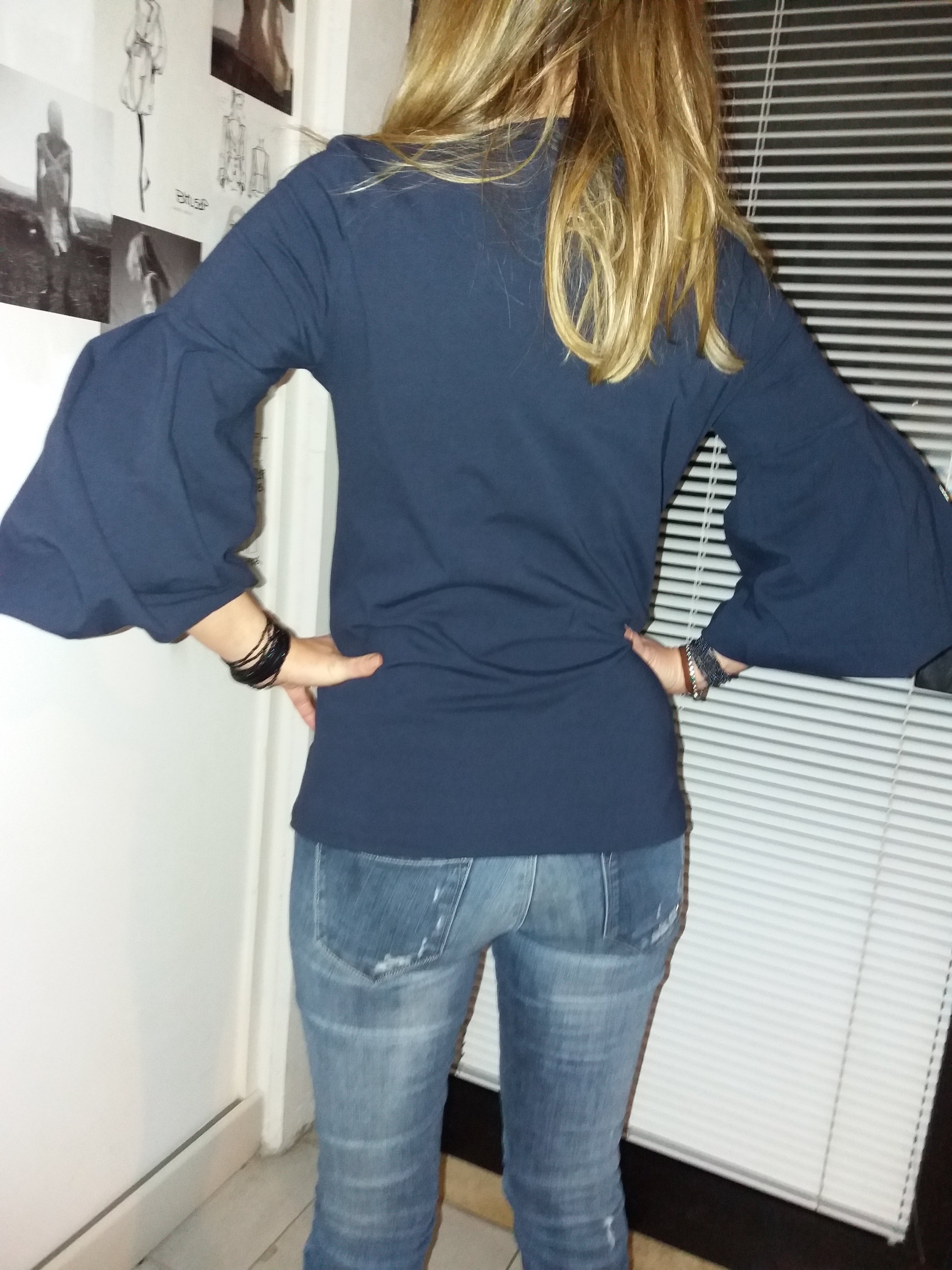 Bluse a Sbuffo in Puro Cotone Create a Mano