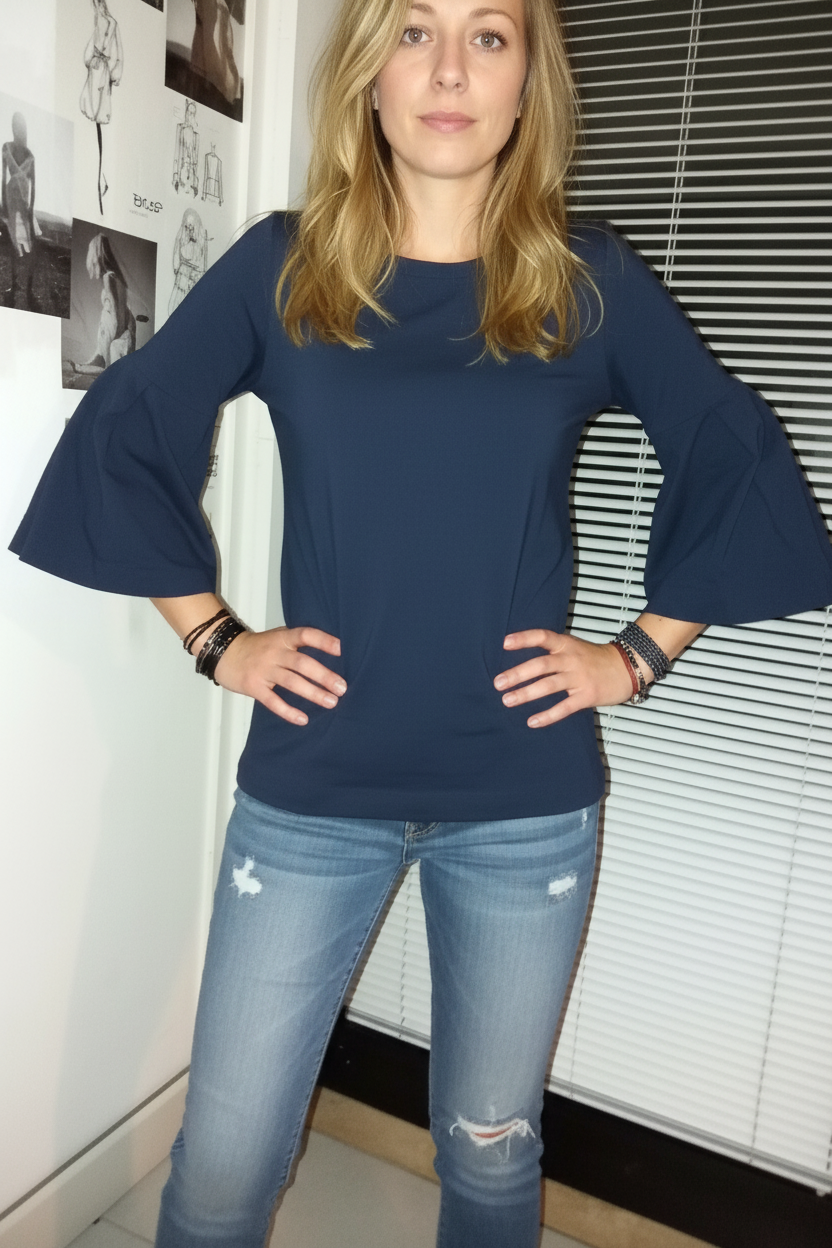 Bluse a Sbuffo in Puro Cotone Create a Mano