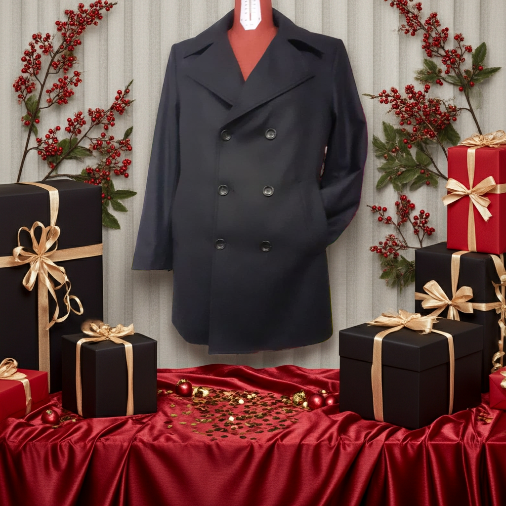 Cappotto a Doppio Petto Uomo in Lana