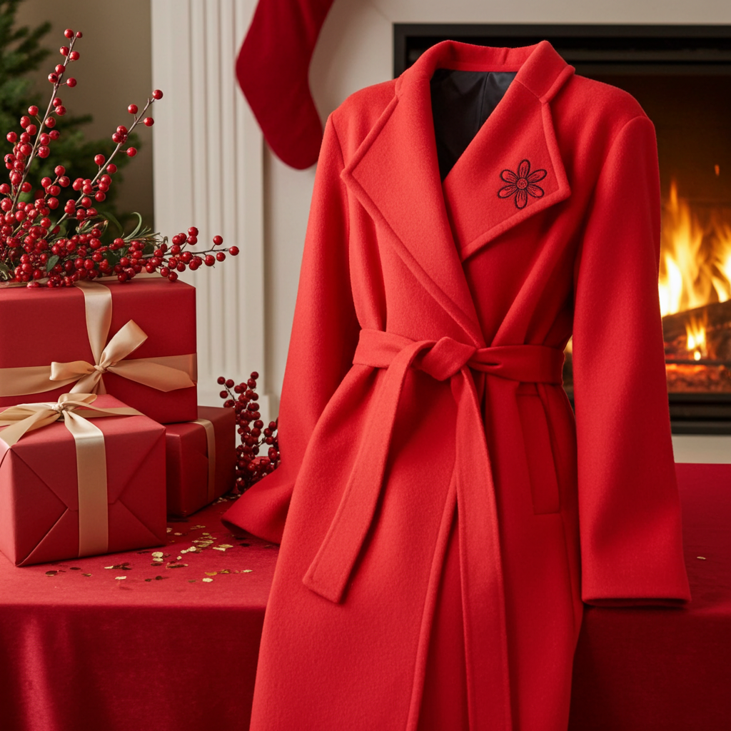 Cappotto Donna Rosso in Lana
