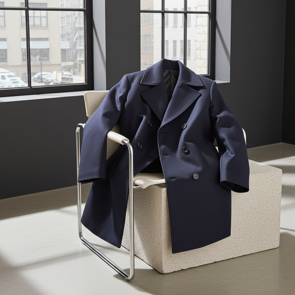 Cappotto a Doppio Petto Uomo in Lana