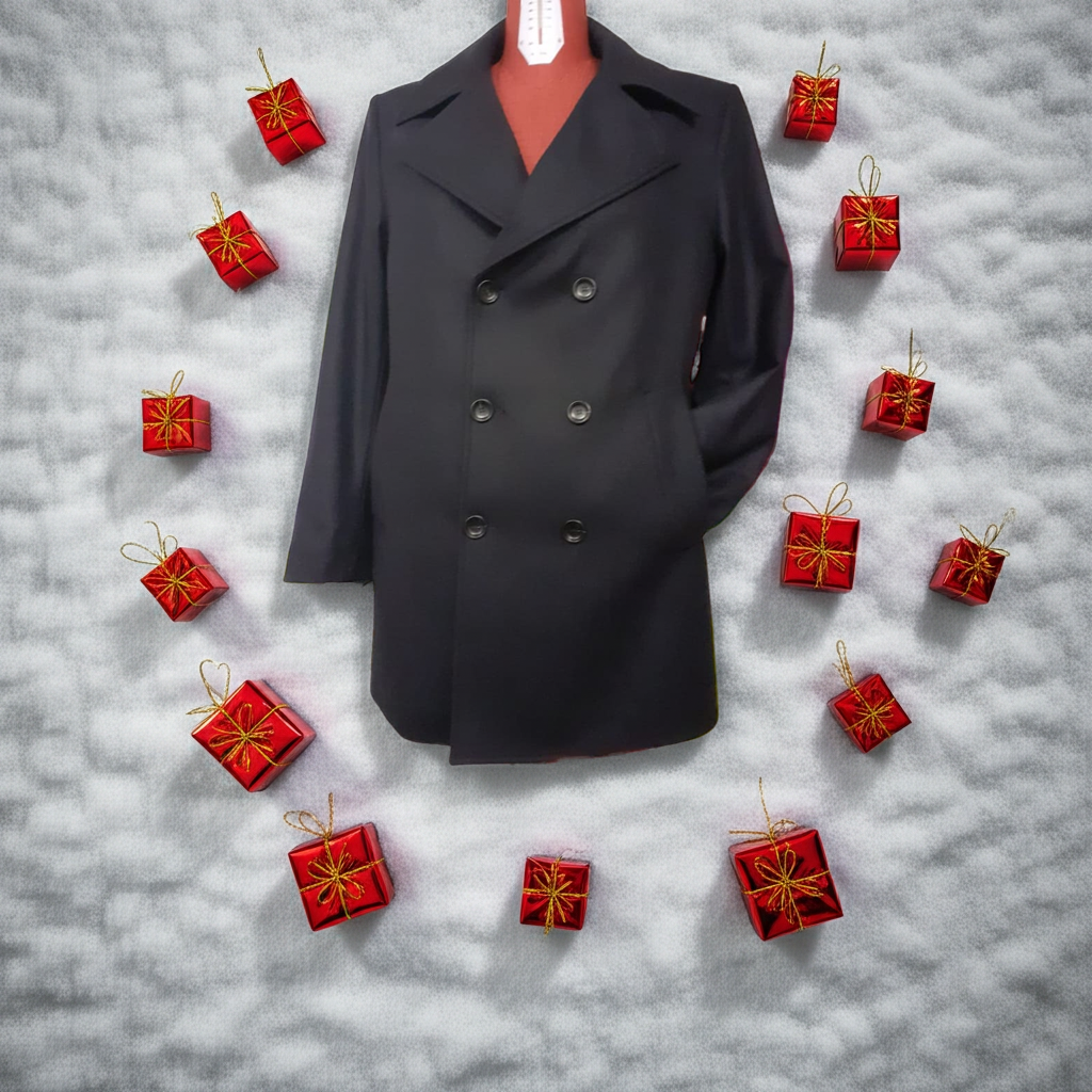 Cappotto a Doppio Petto Uomo in Lana