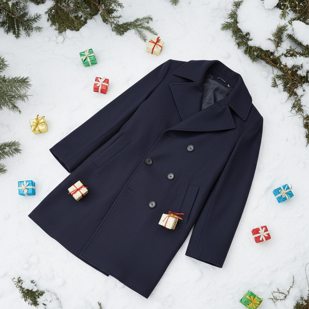 Cappotto a Doppio Petto Uomo in Lana