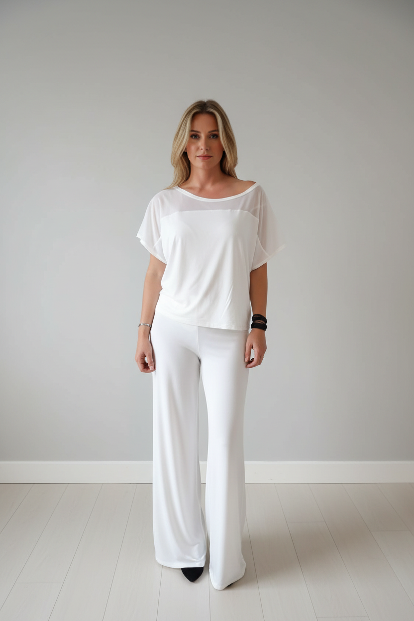 Blusa Angie Con Pantalone Largo Gamba