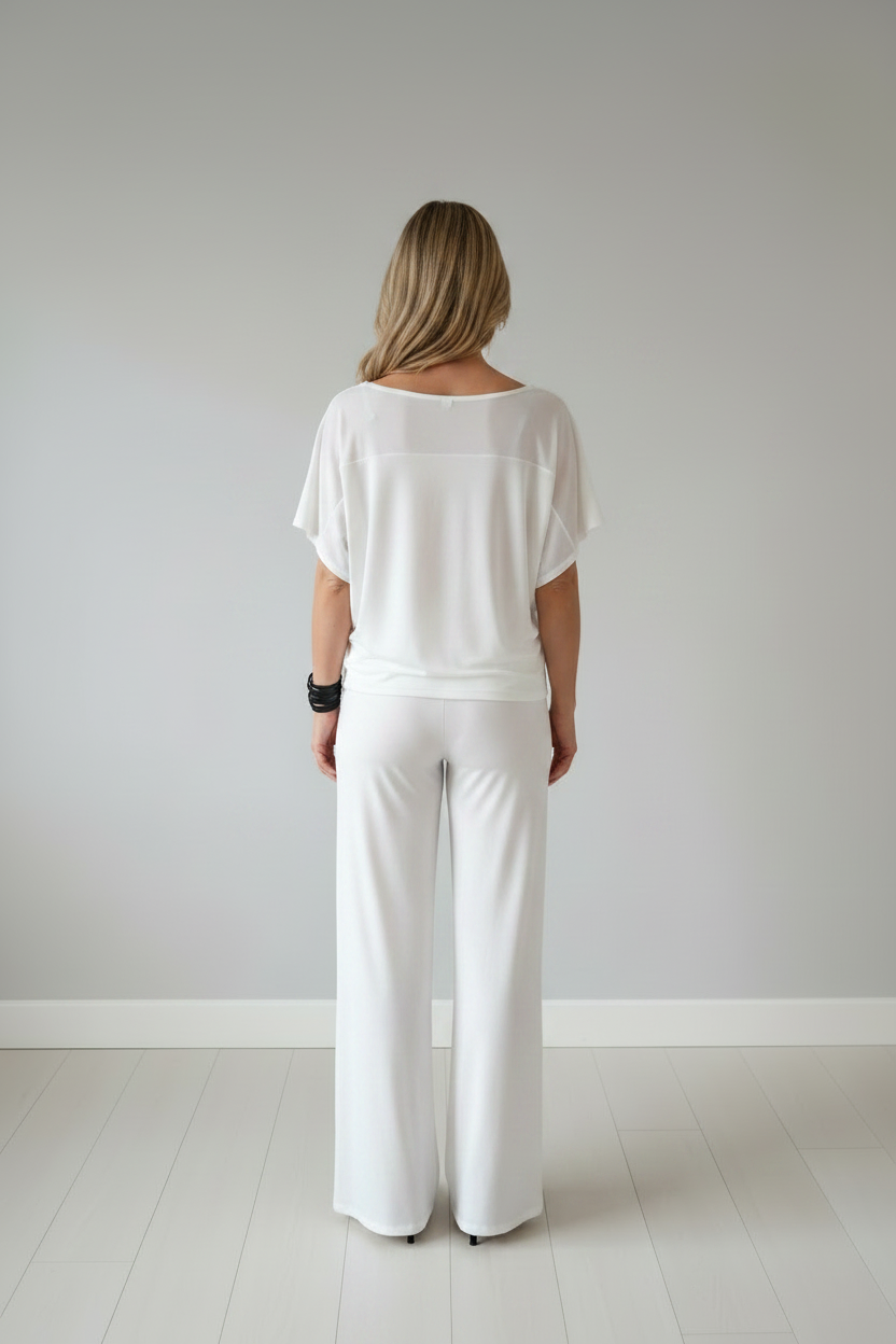 Blusa Angie Con Pantalone Largo Gamba