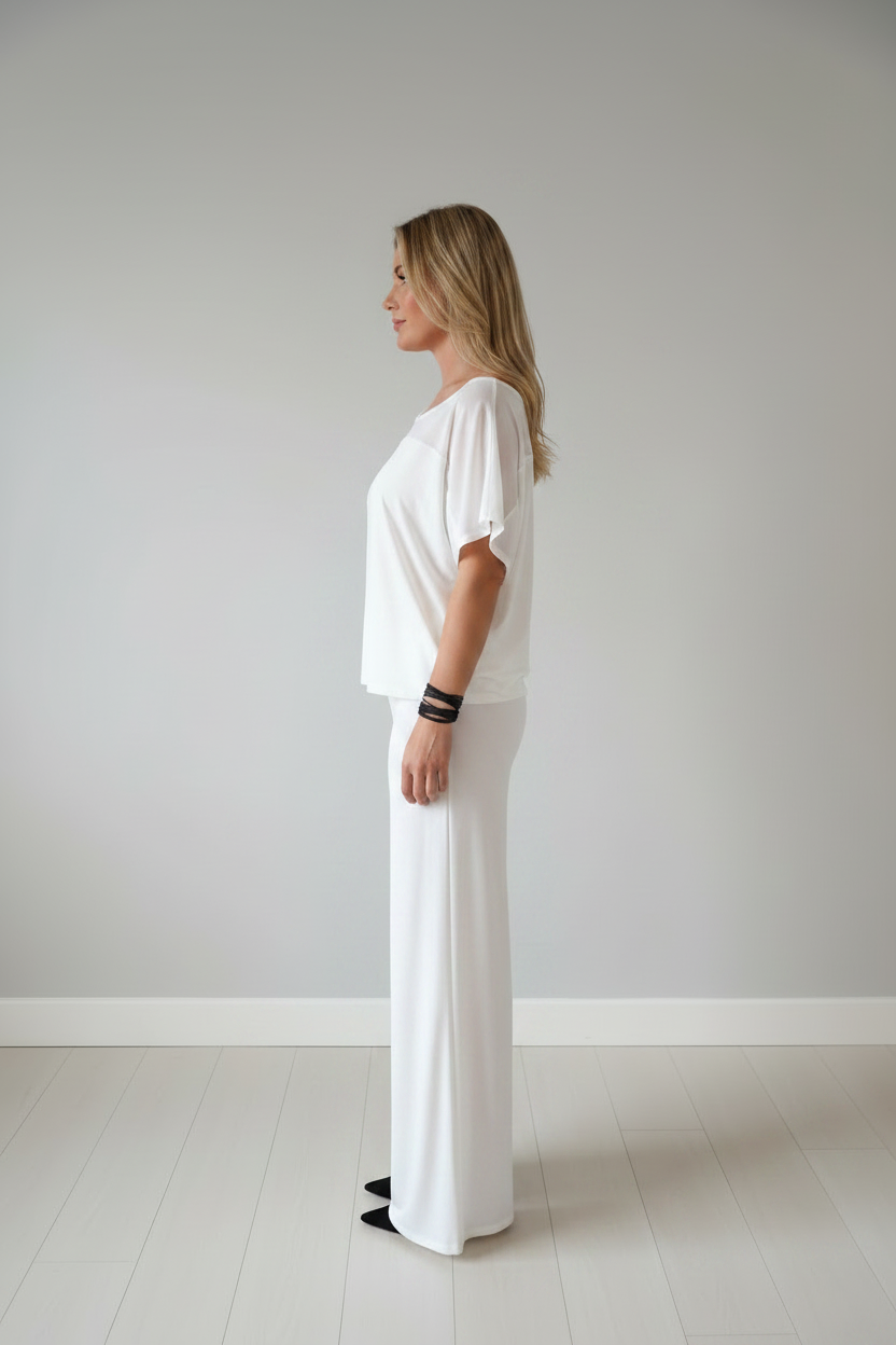 Blusa Angie Con Pantalone Largo Gamba