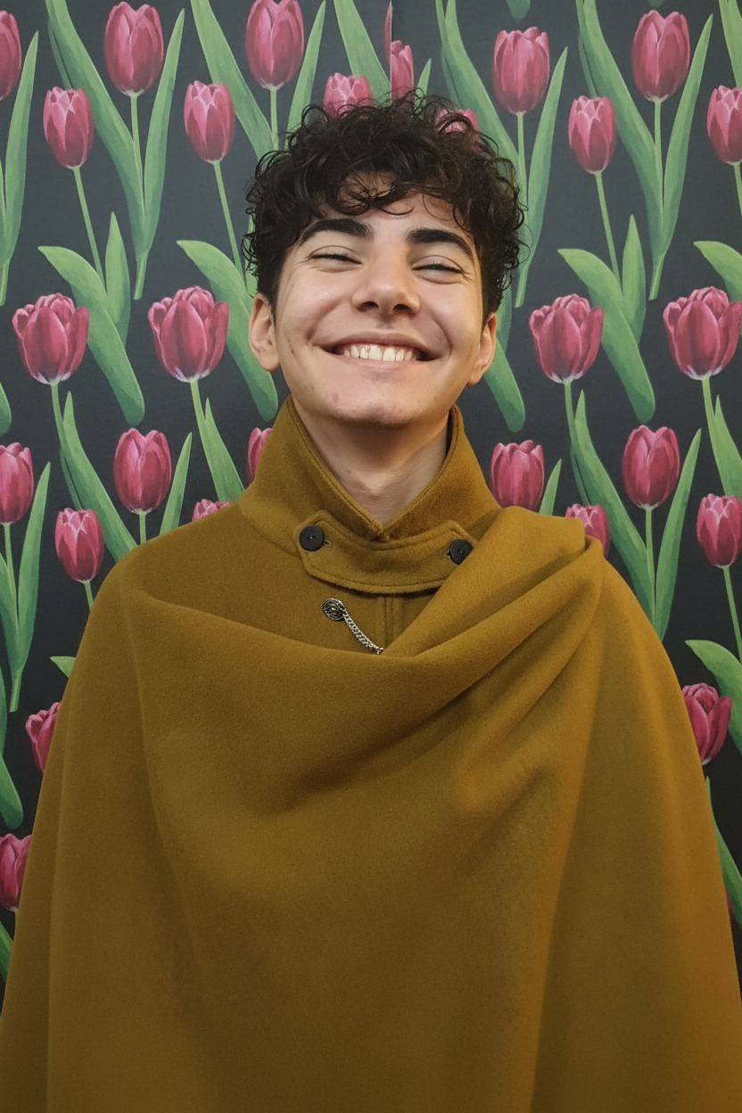 Tabarro Mantello in Lana artigianale Creato a Mano