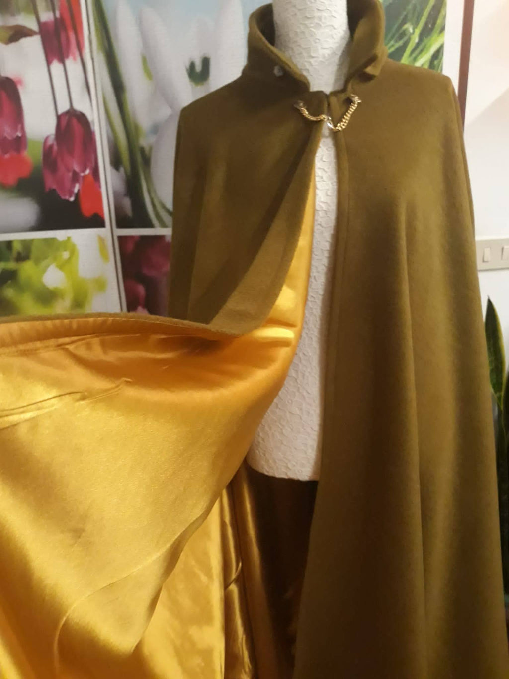 Tabarro Mantello in Lana artigianale Creato a Mano