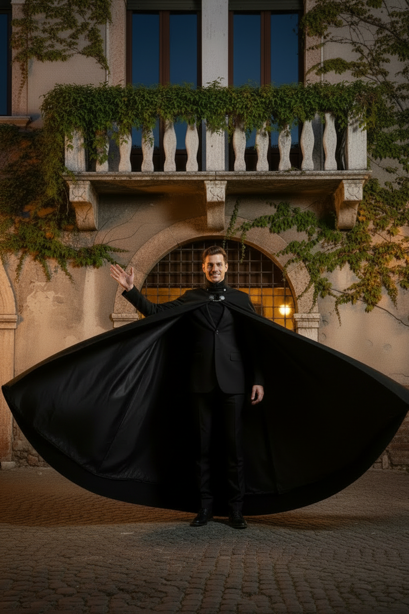 Tabarro Mantello Veneziano Nuovo e Creato a Mano in Lana