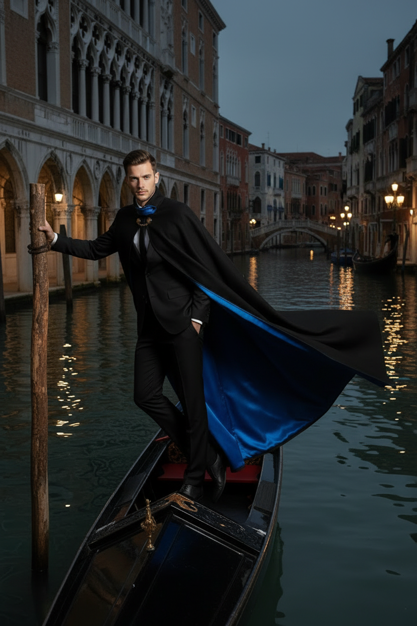 Tabarro Mantello Veneziano a ruota intera in Pura Lana