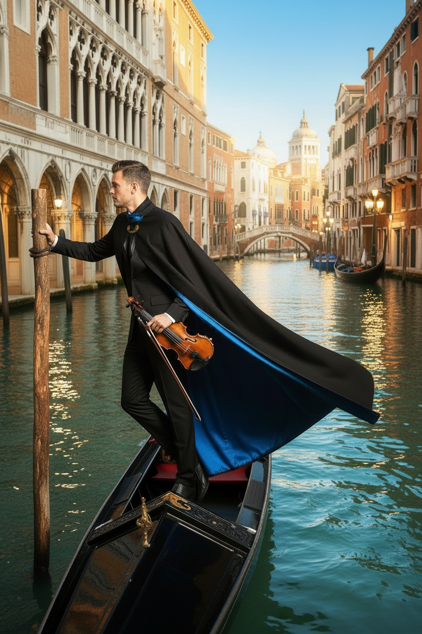 Tabarro Mantello Veneziano a ruota intera in Pura Lana
