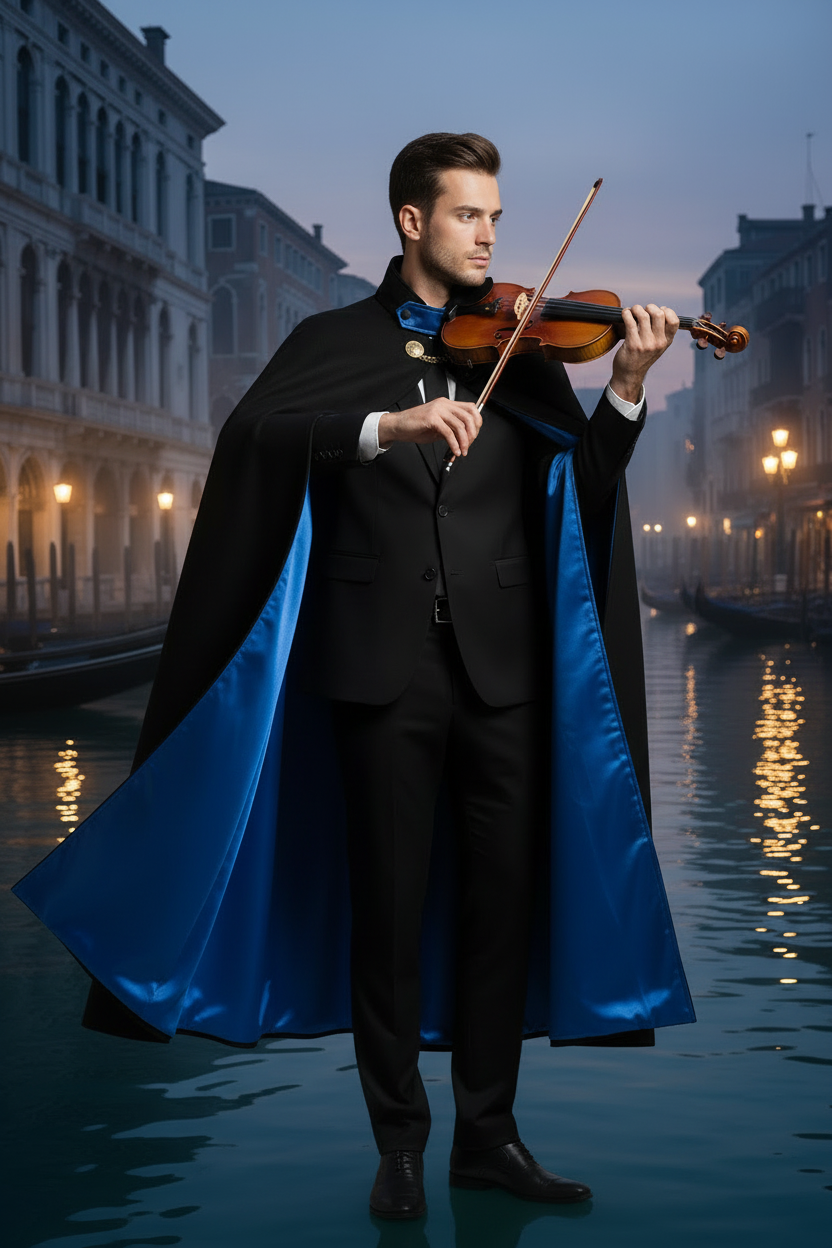 Tabarro Mantello Veneziano a ruota intera in Pura Lana