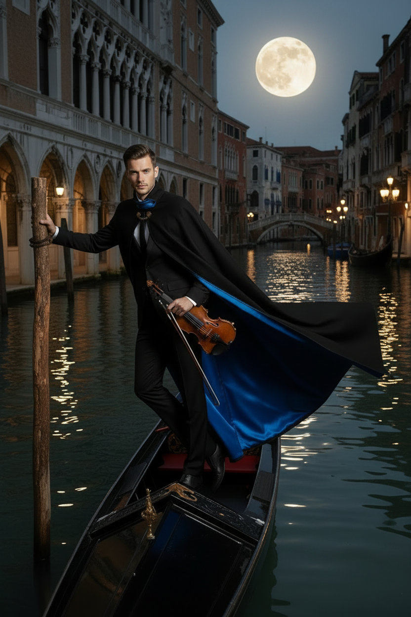 Tabarro Mantello Veneziano a ruota intera in Pura Lana