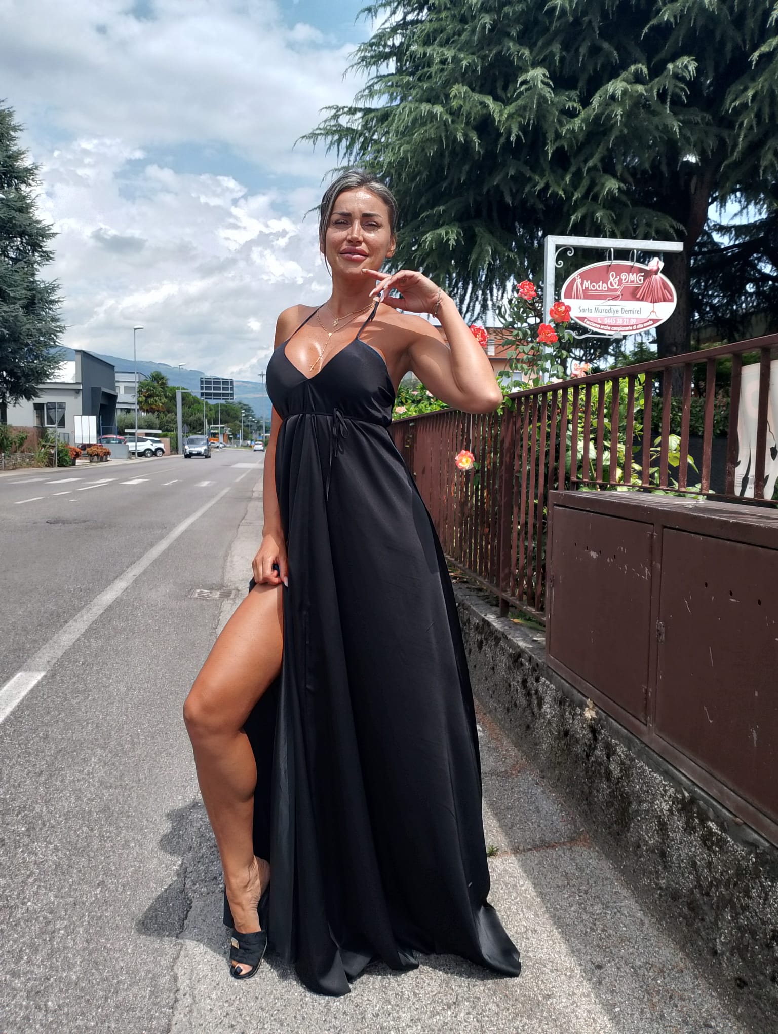 Abito da Cocktail Creato a Mano in Pura Seta