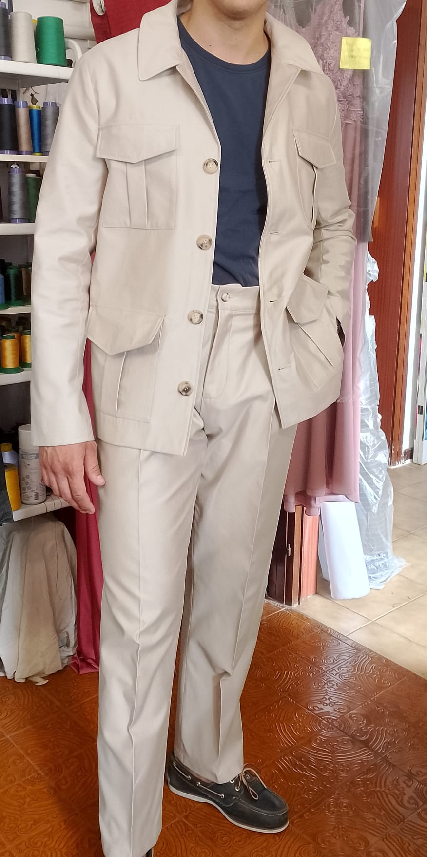 Giacca e Pantalone Uomo Raglan in Puro Cotone