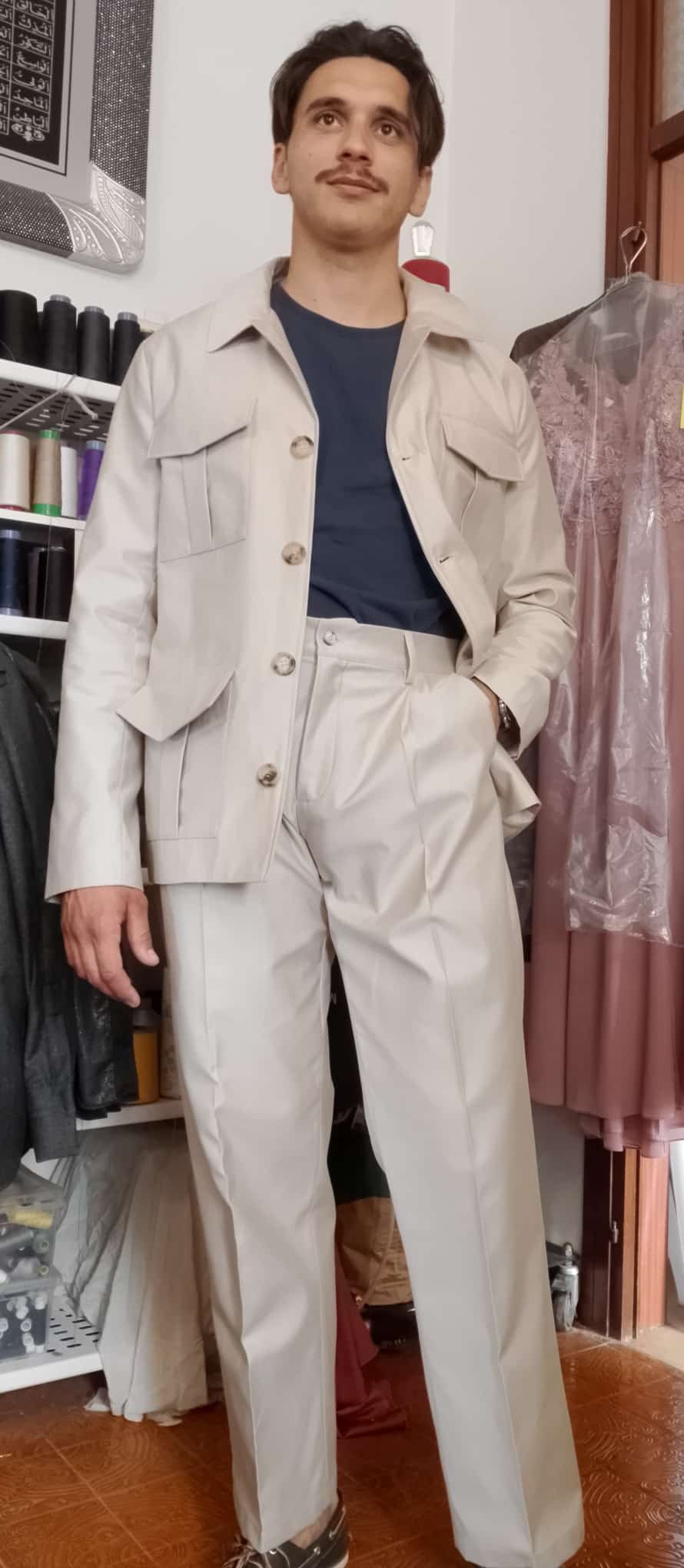Giacca e Pantalone Uomo Raglan in Puro Cotone