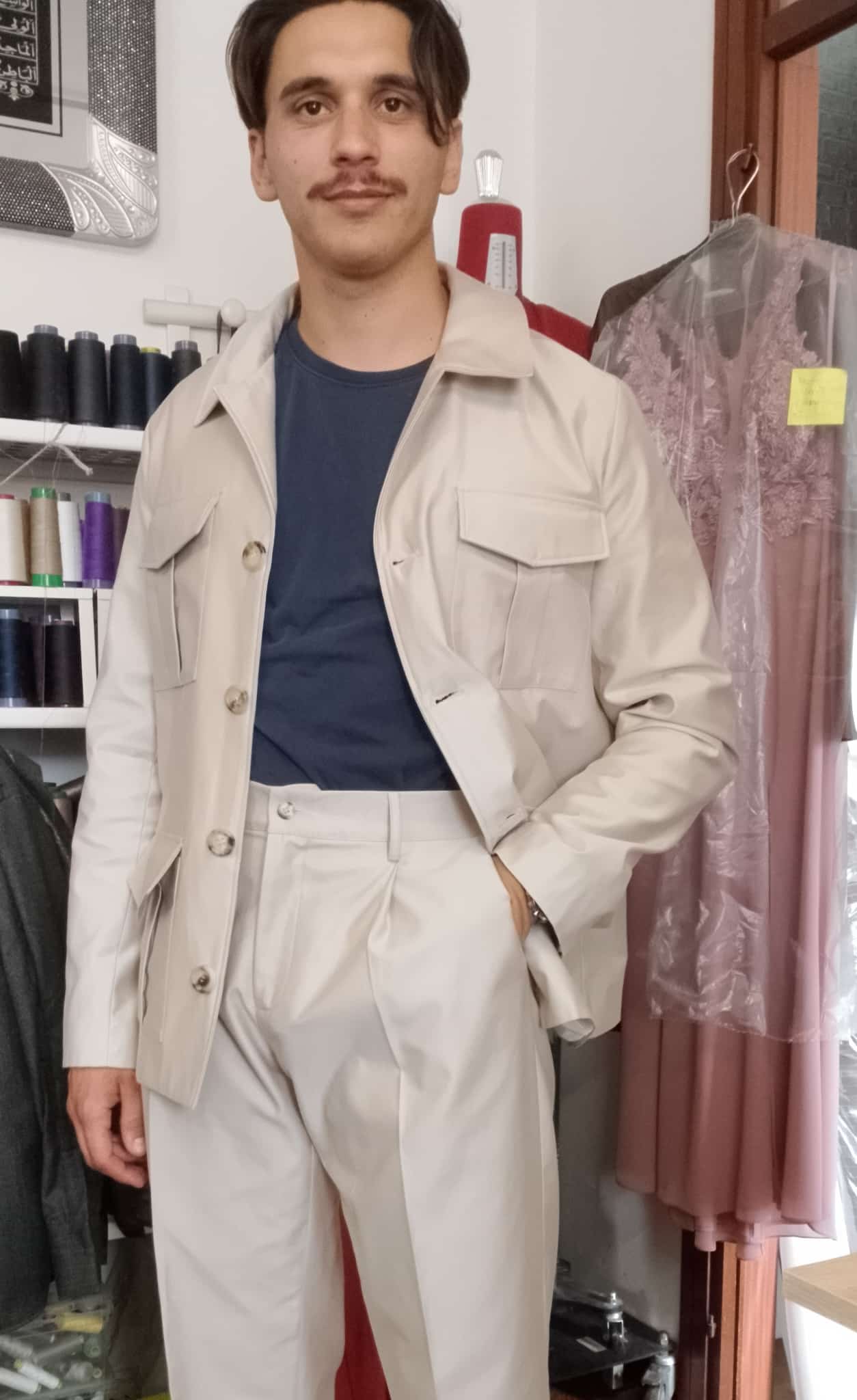 Giacca e Pantalone Uomo Raglan in Puro Cotone