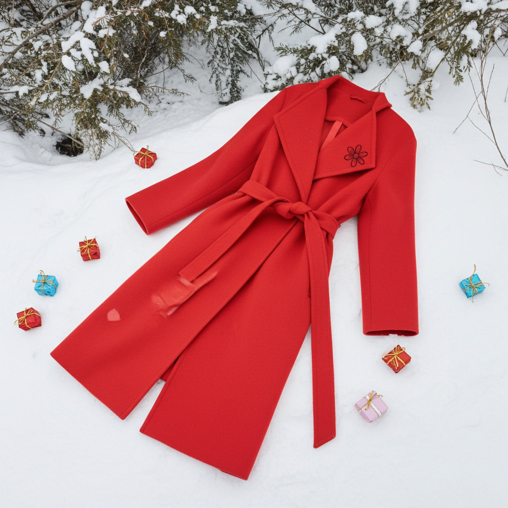 Cappotto Donna Rosso in Lana