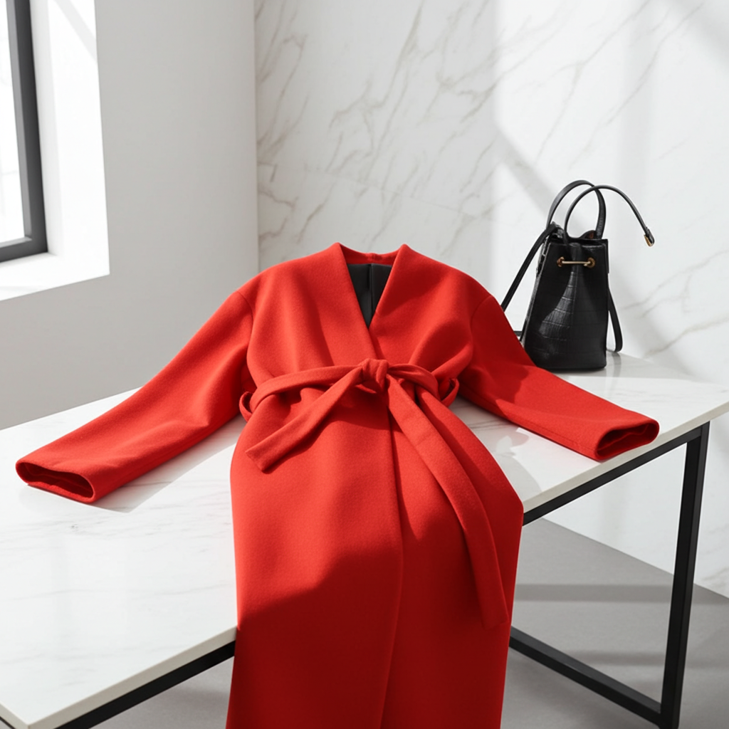 Cappotto Donna Rosso in Lana