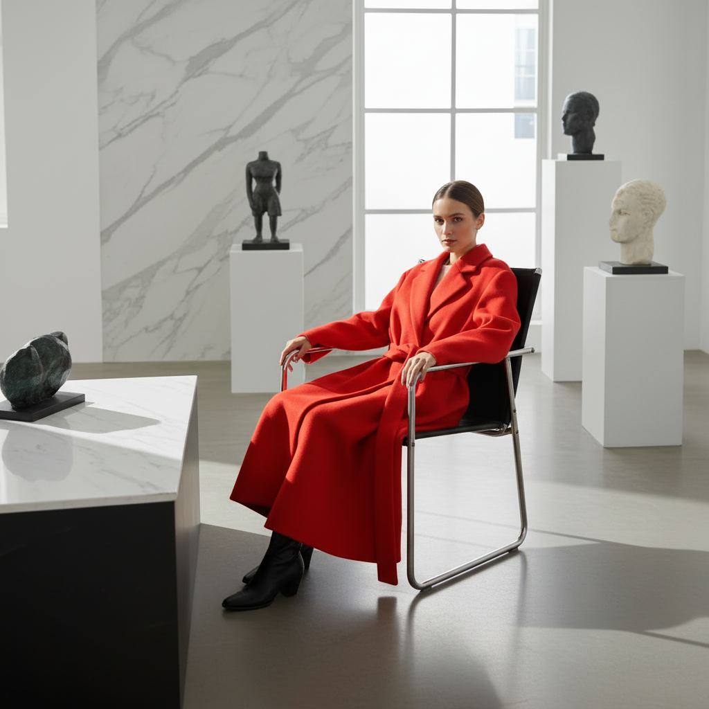 Cappotto Donna Rosso in Lana