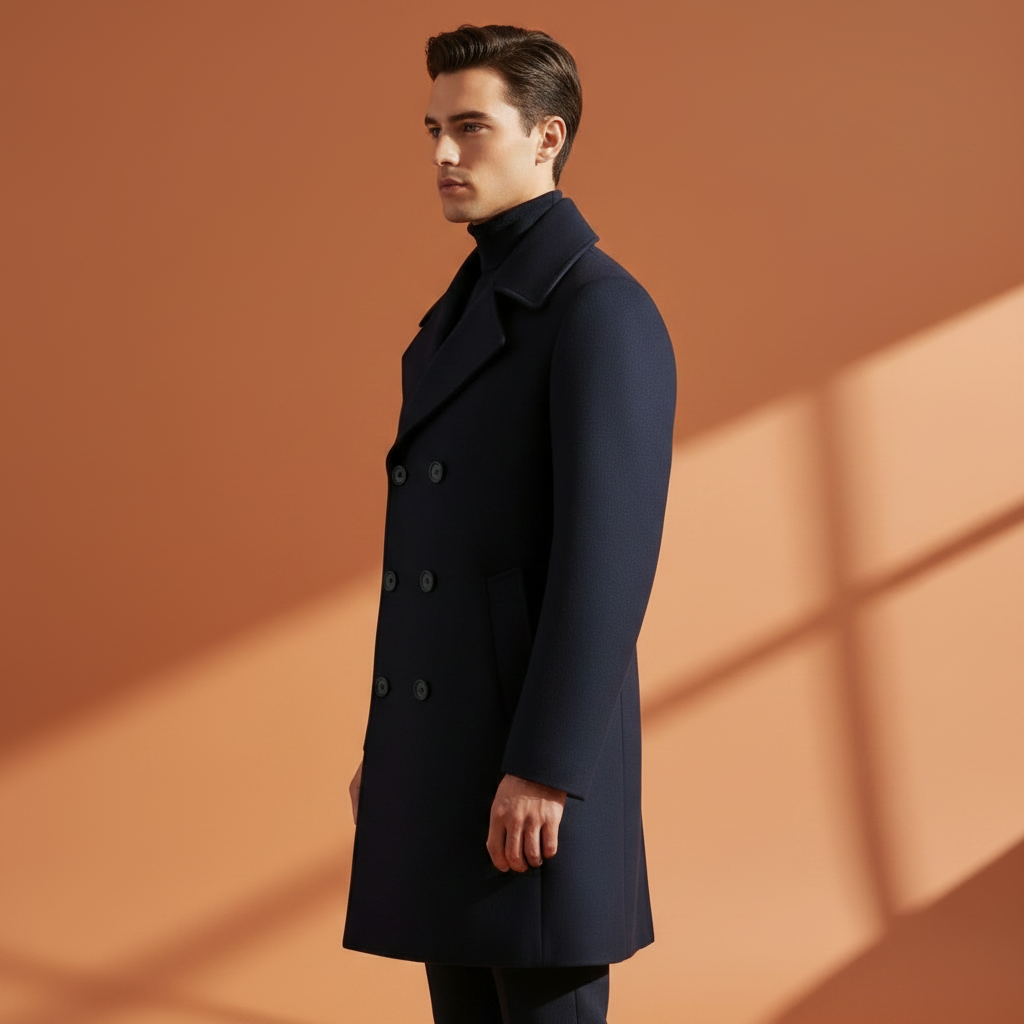 Cappotto a Doppio Petto Uomo in Lana