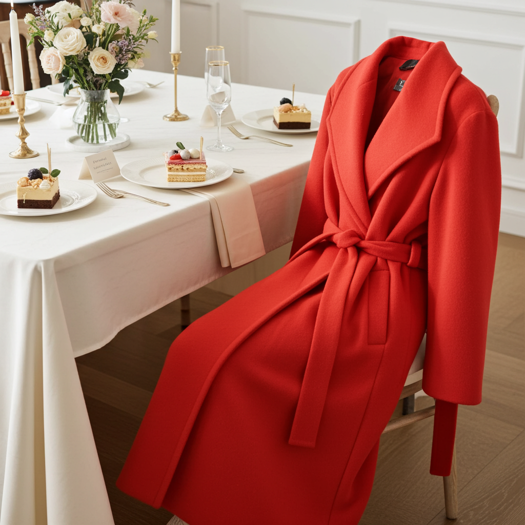 Cappotto Donna Rosso in Lana