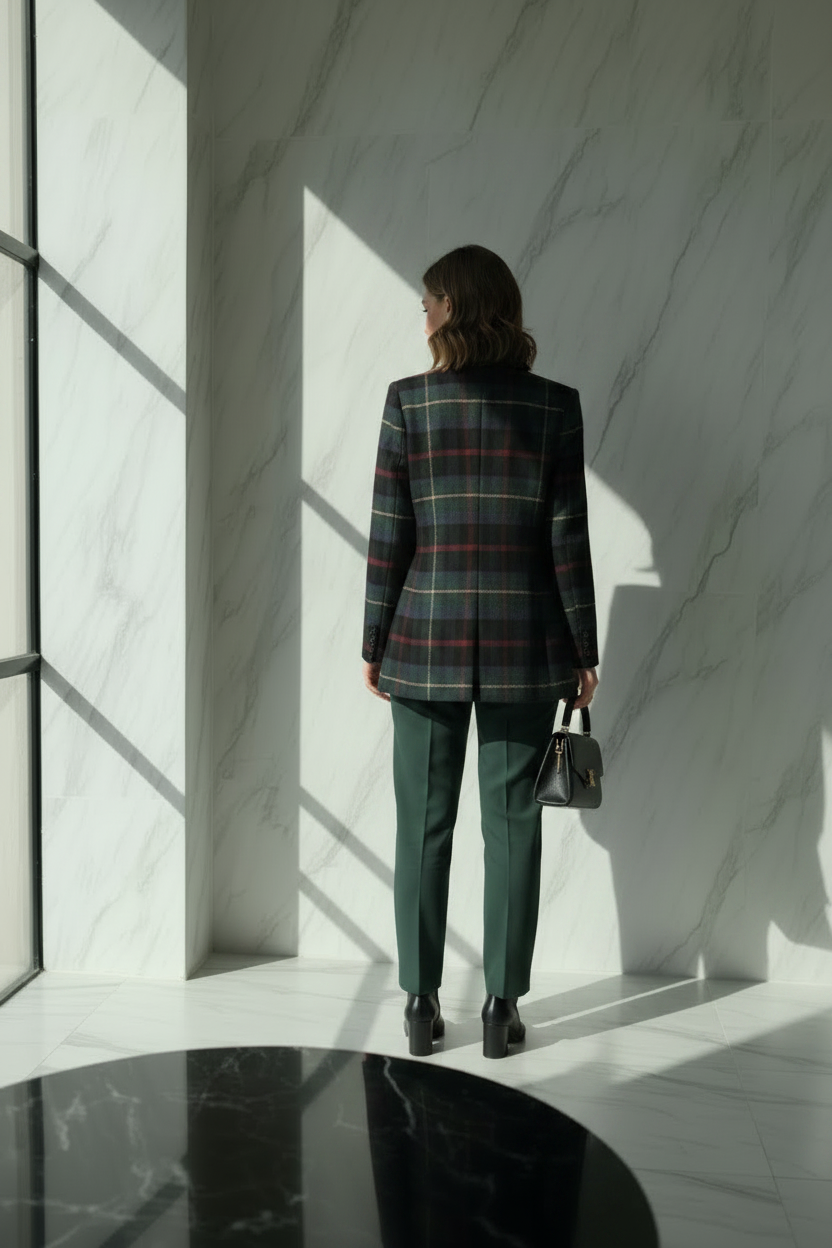 Giacca Donna Scozzese  in Lana