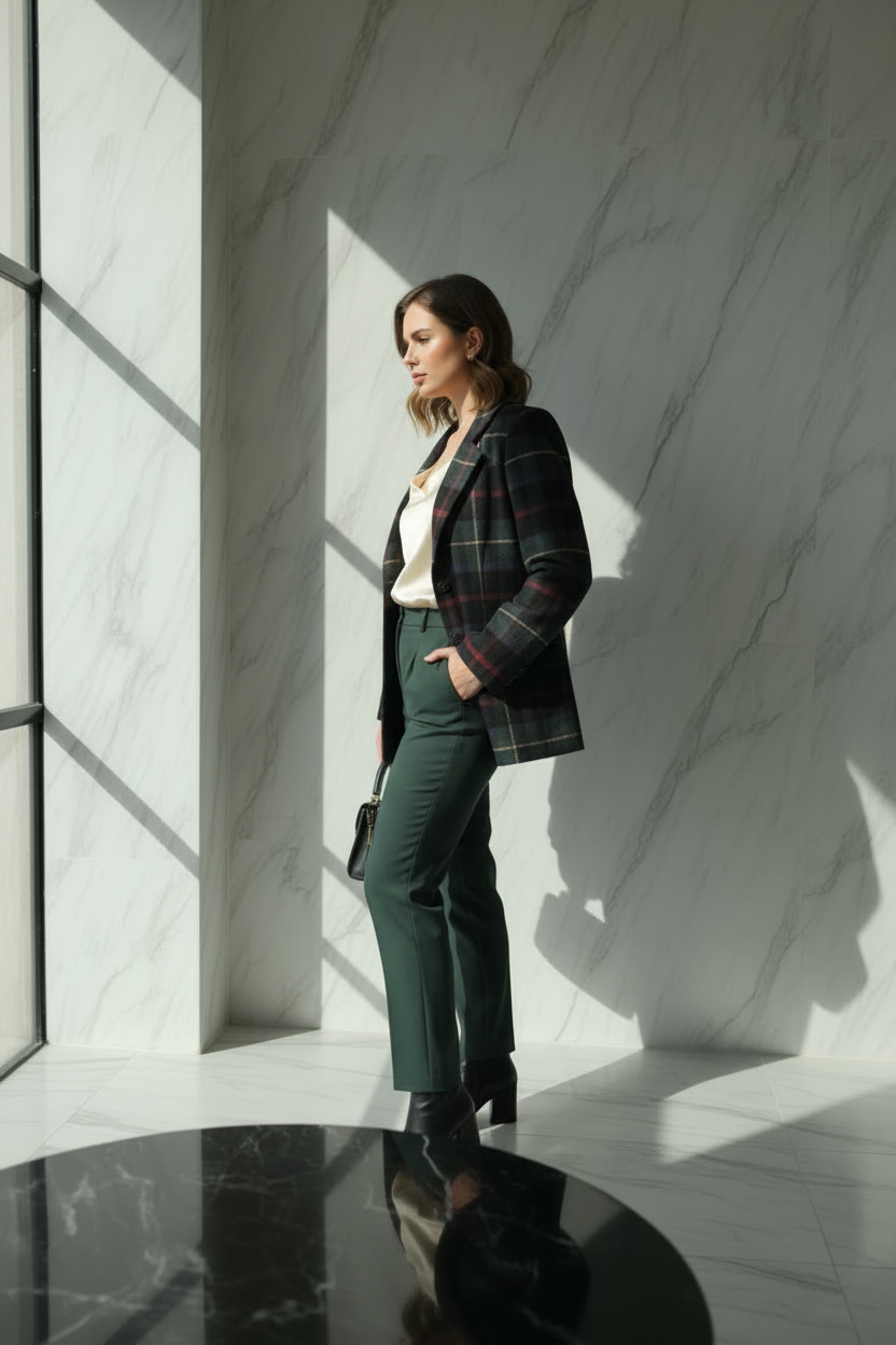 Giacca Donna Scozzese  in Lana