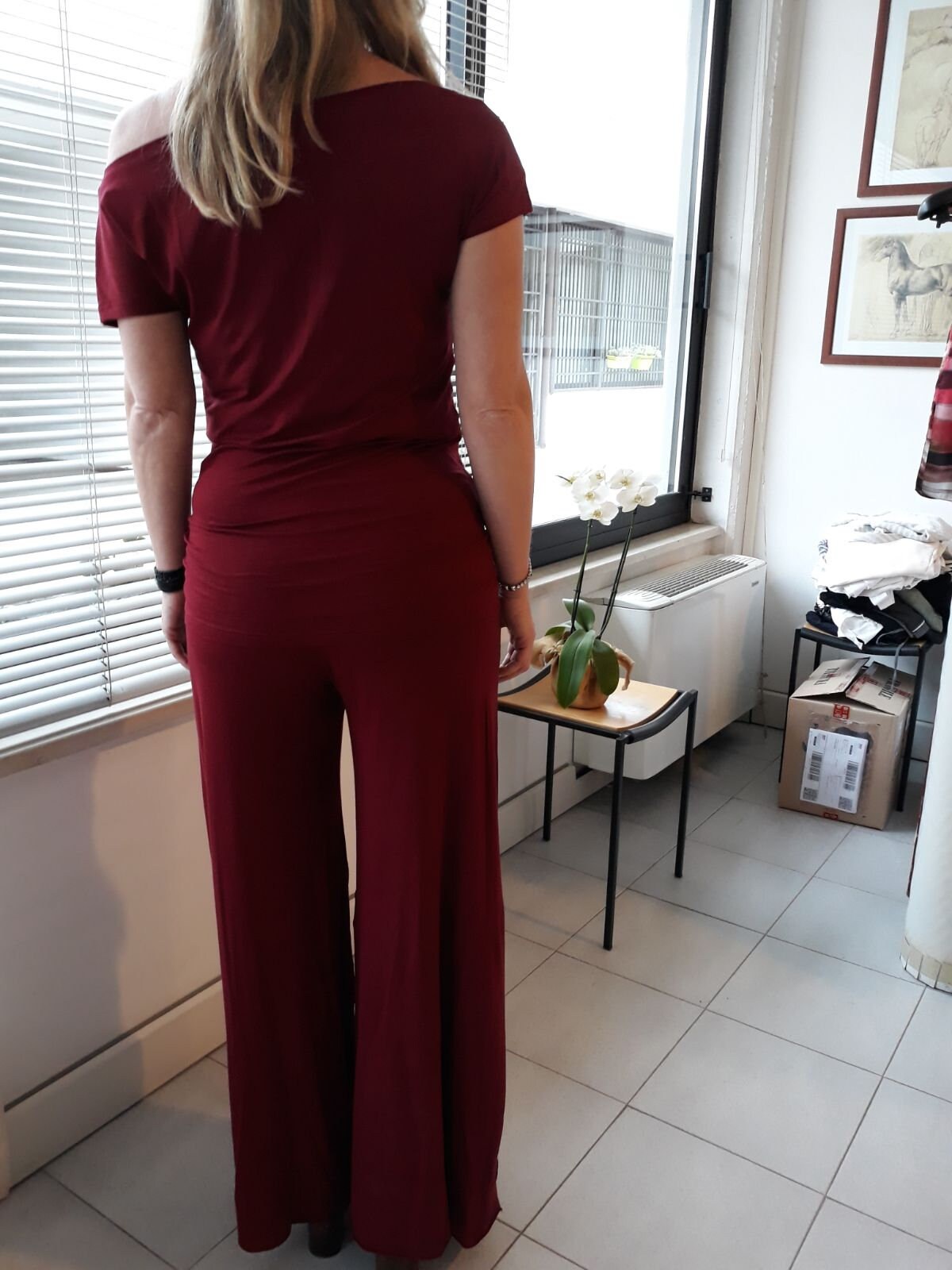 Completo rosso donna in cotone organico