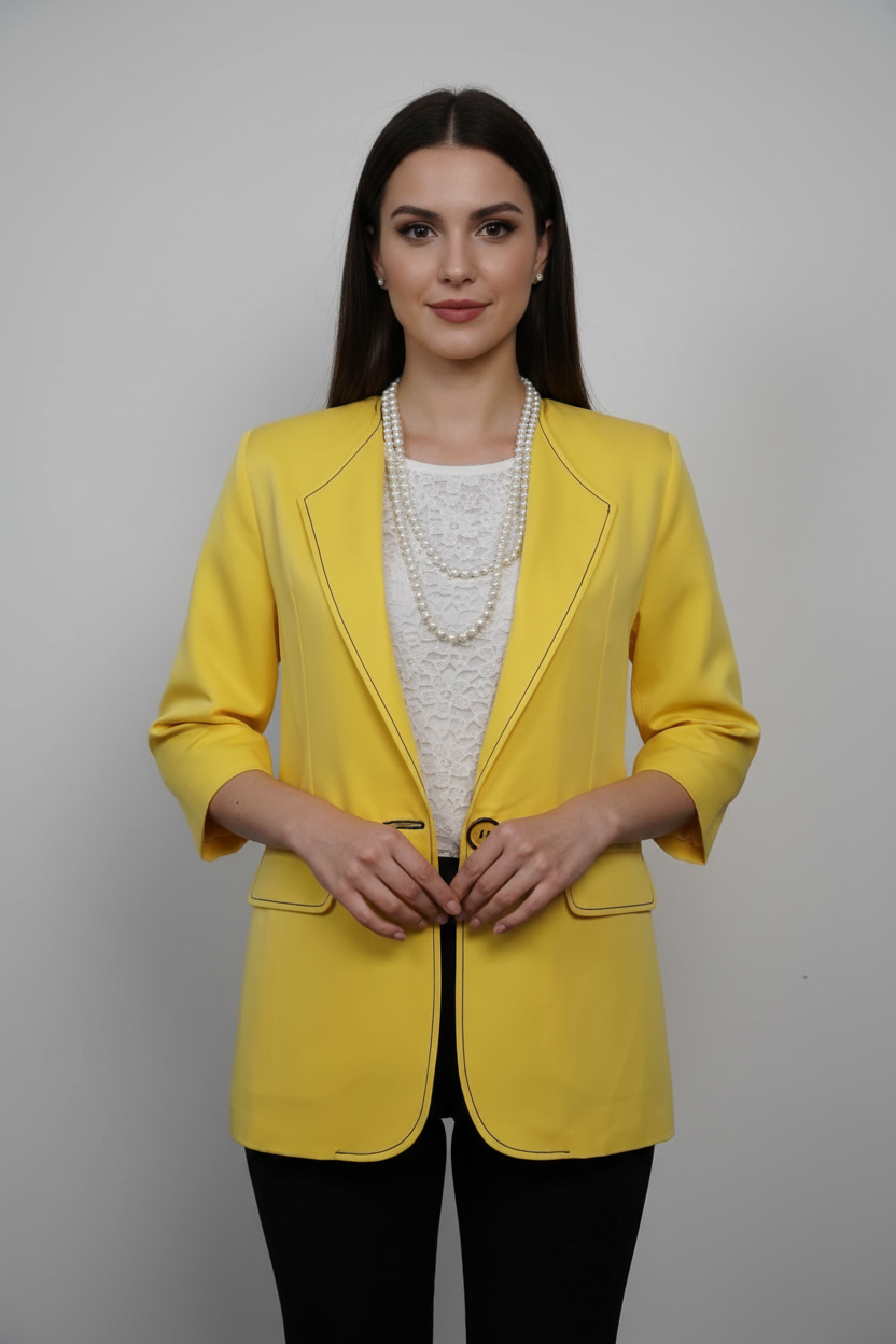 Giacca Gialla Donna in Cotone Organico