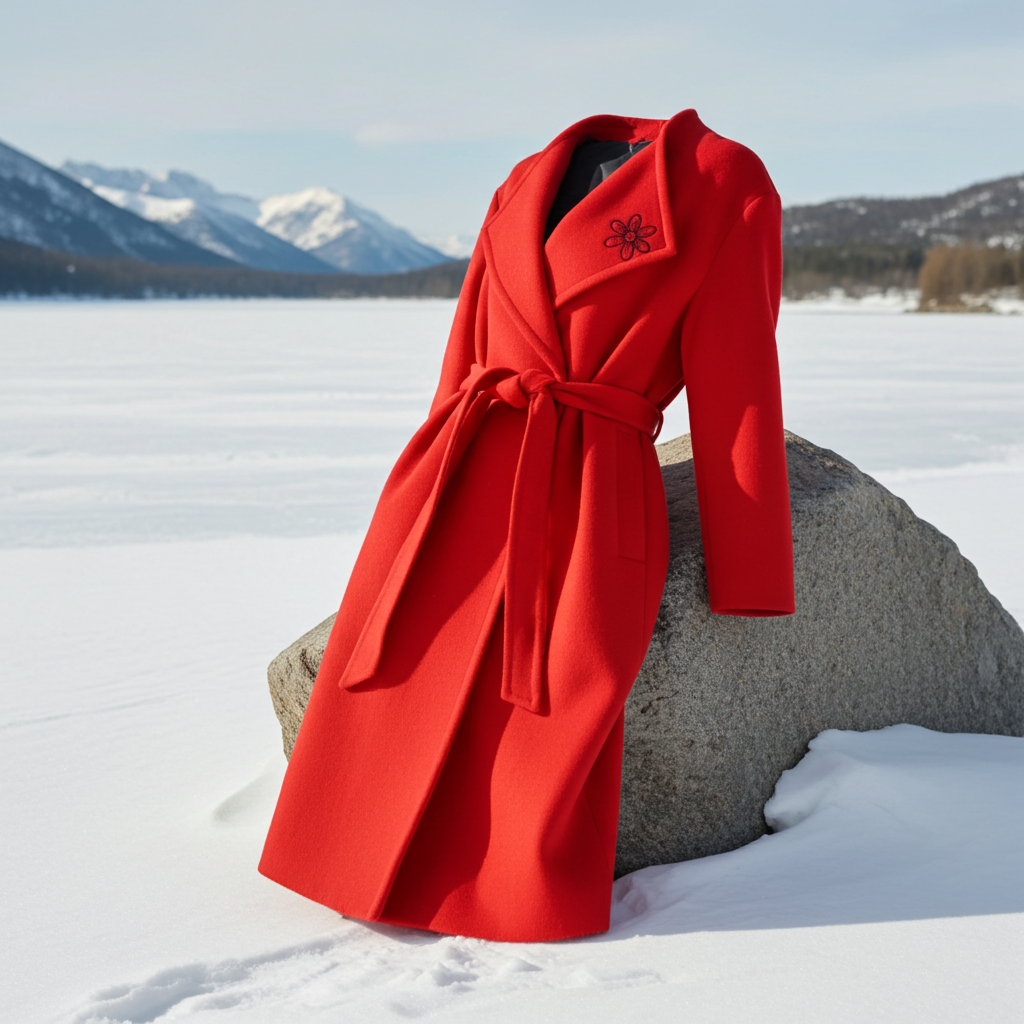 Cappotto Donna Rosso in Lana