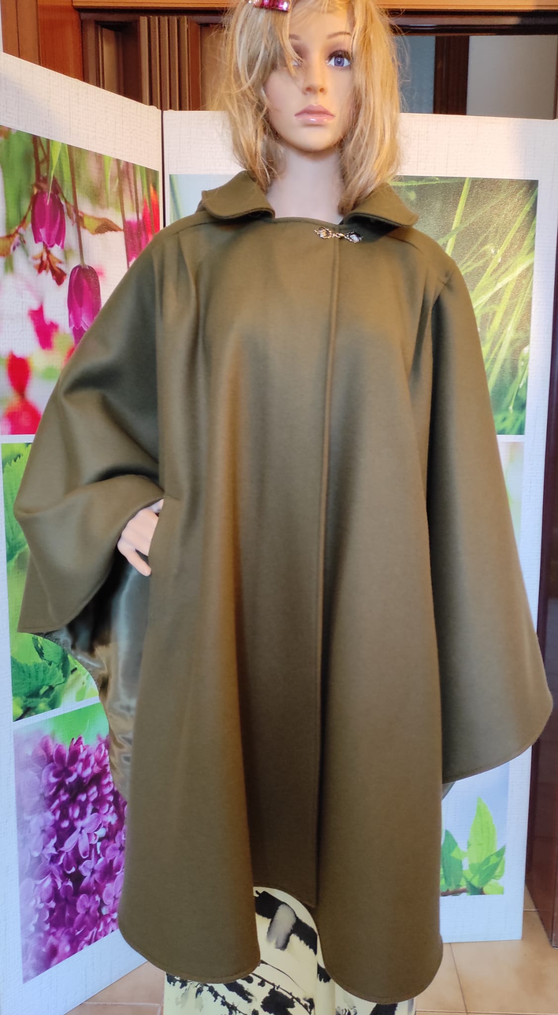 Tabarro Mantello unisex in Pura Lana a Ruota intera