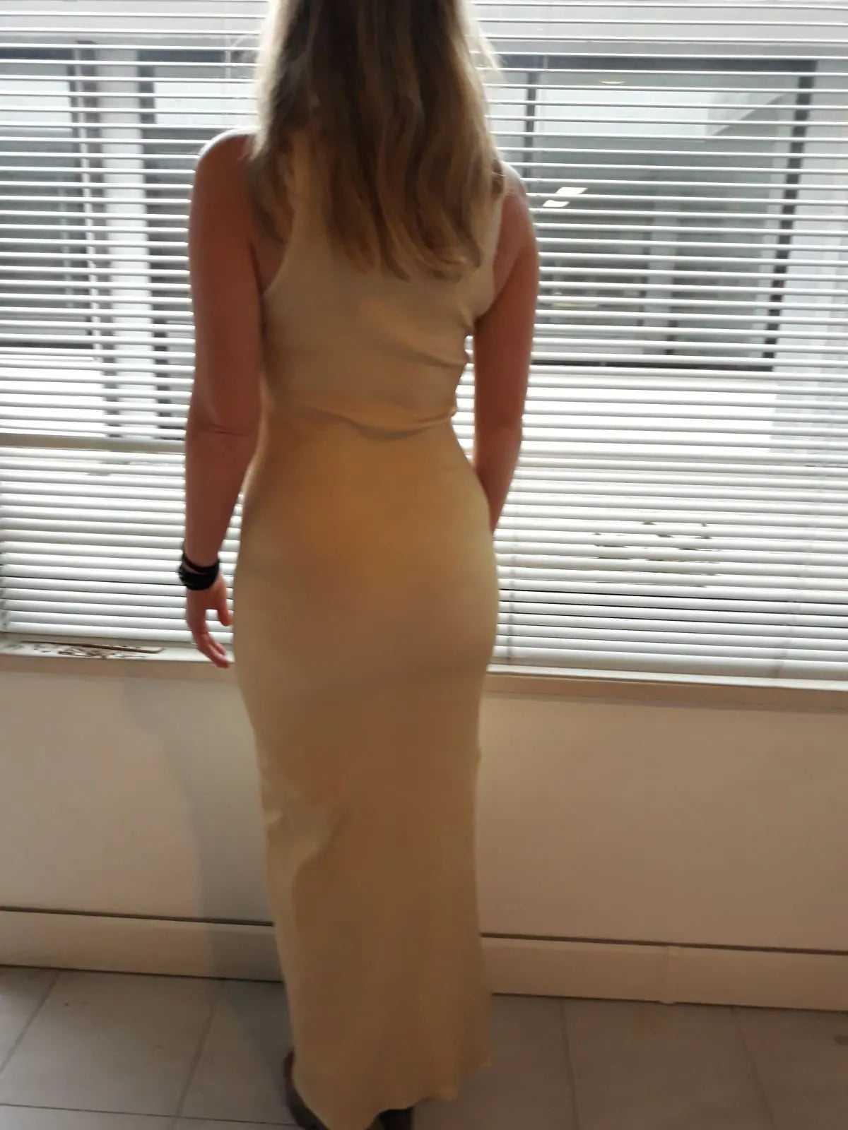 Abito Gold a Spacco in Puro Cotone