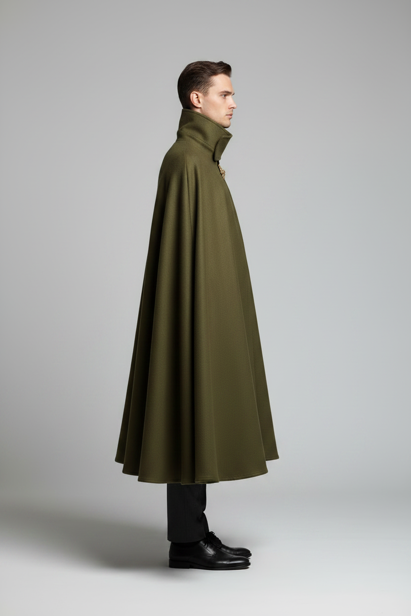 Cloak italy Mantello Tabarro Verde a Ruota