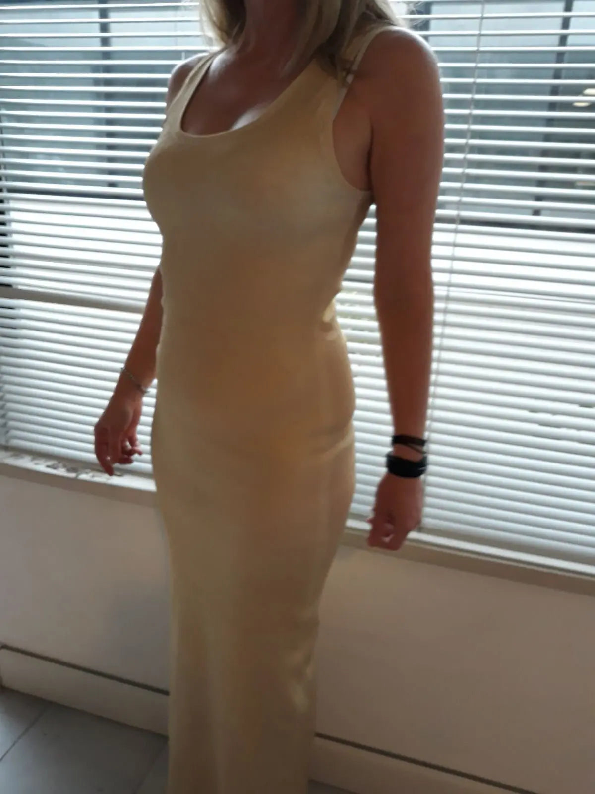 Abito Gold a Spacco in Puro Cotone