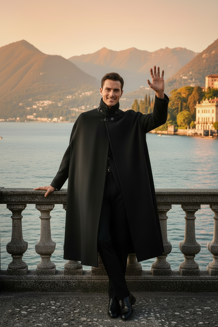 Tabarro Mantello Veneziano in Lana a Ruota Unisex