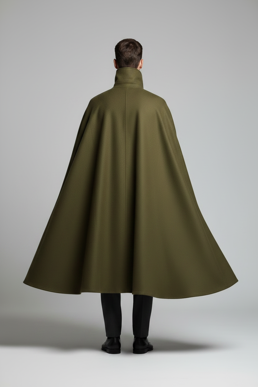 Cloak italy Mantello Tabarro Verde a Ruota