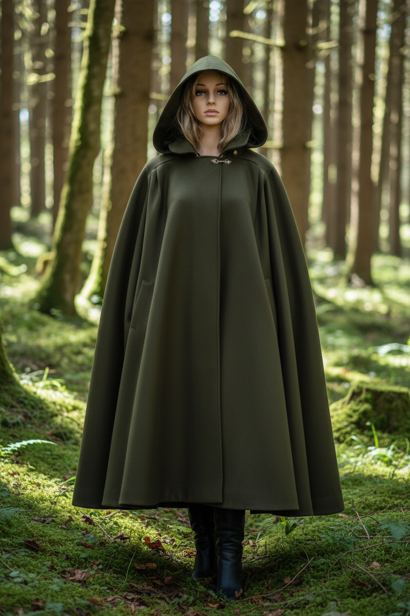 Tabarro Mantello unisex in Pura Lana a Ruota intera