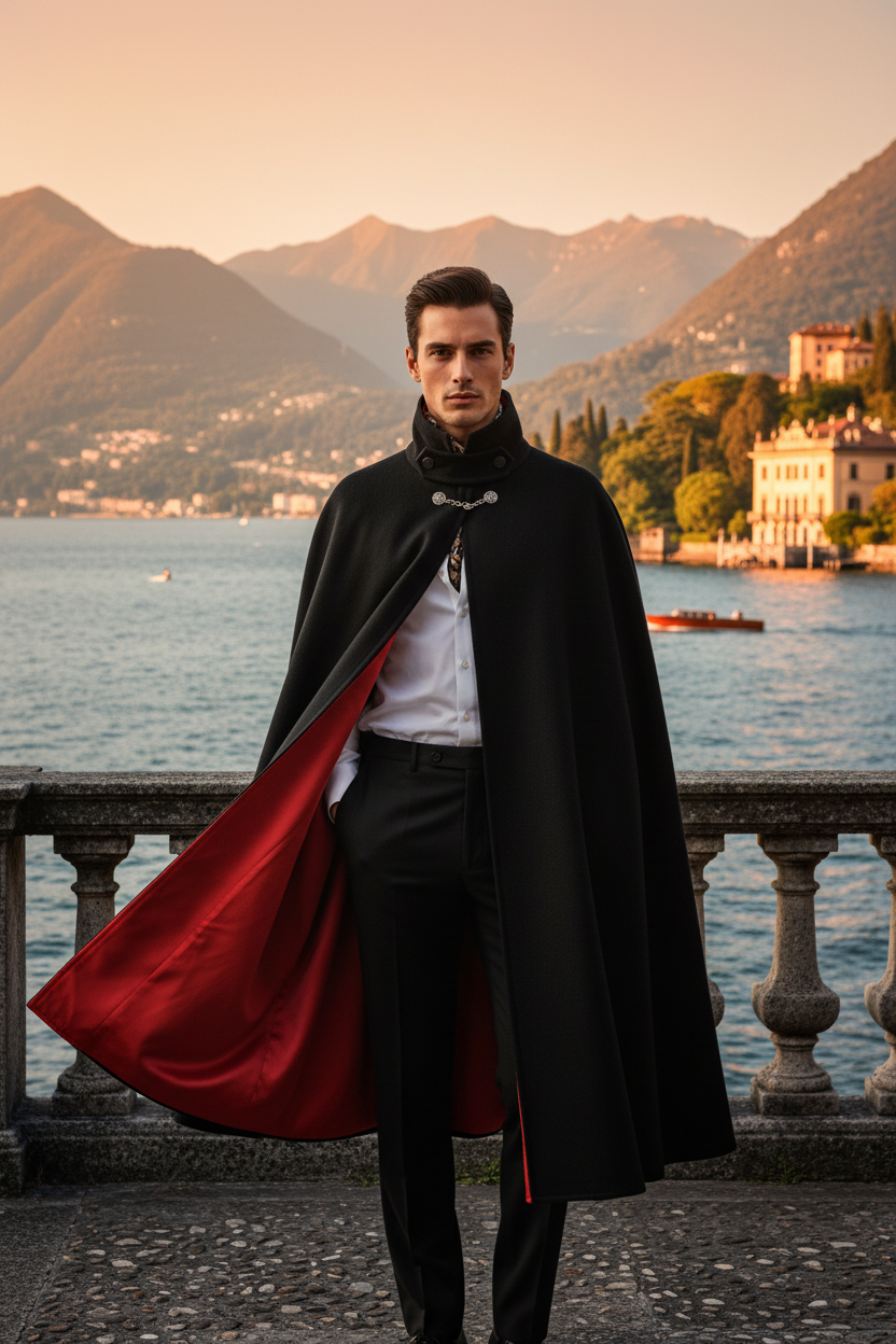 Tabarro Mantello Veneziano in Lana a Ruota Unisex
