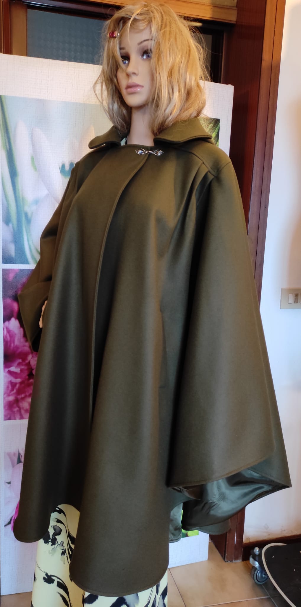Tabarro Mantello unisex in Pura Lana a Ruota intera