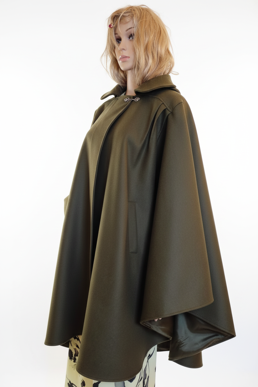 Tabarro Mantello unisex in Pura Lana a Ruota intera