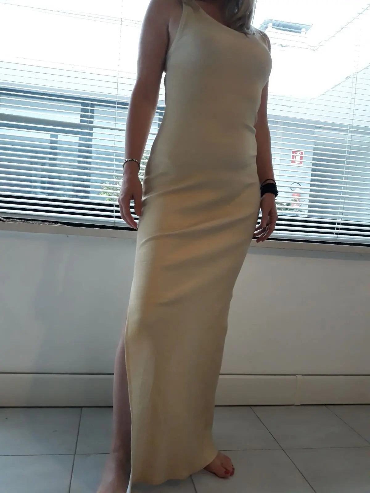 Abito Gold a Spacco in Puro Cotone