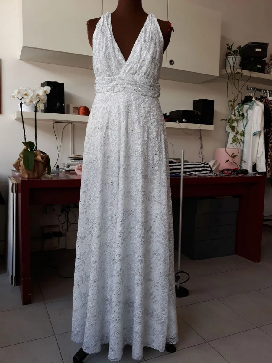 Abito da Cerimonia in Pizzo e Viscosa ; Creato a Mano