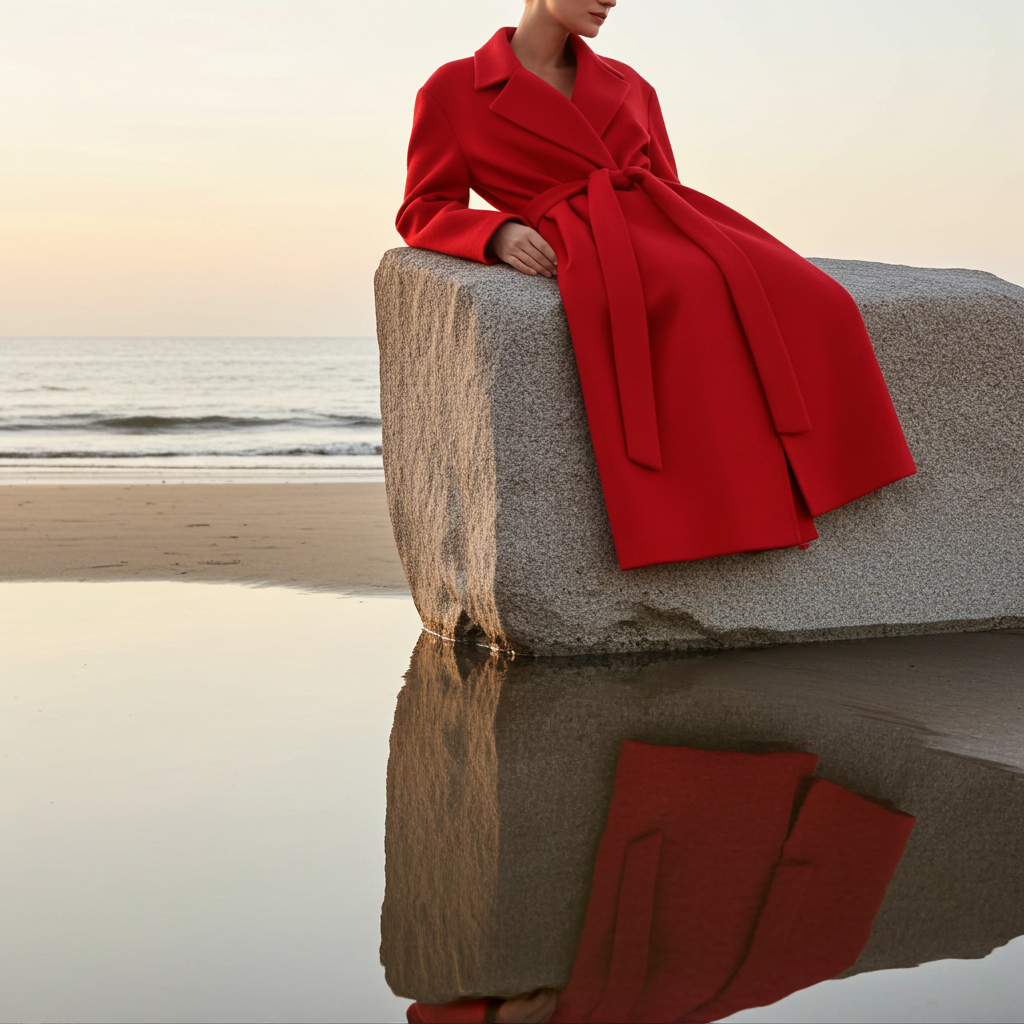 Cappotto Donna Rosso in Lana